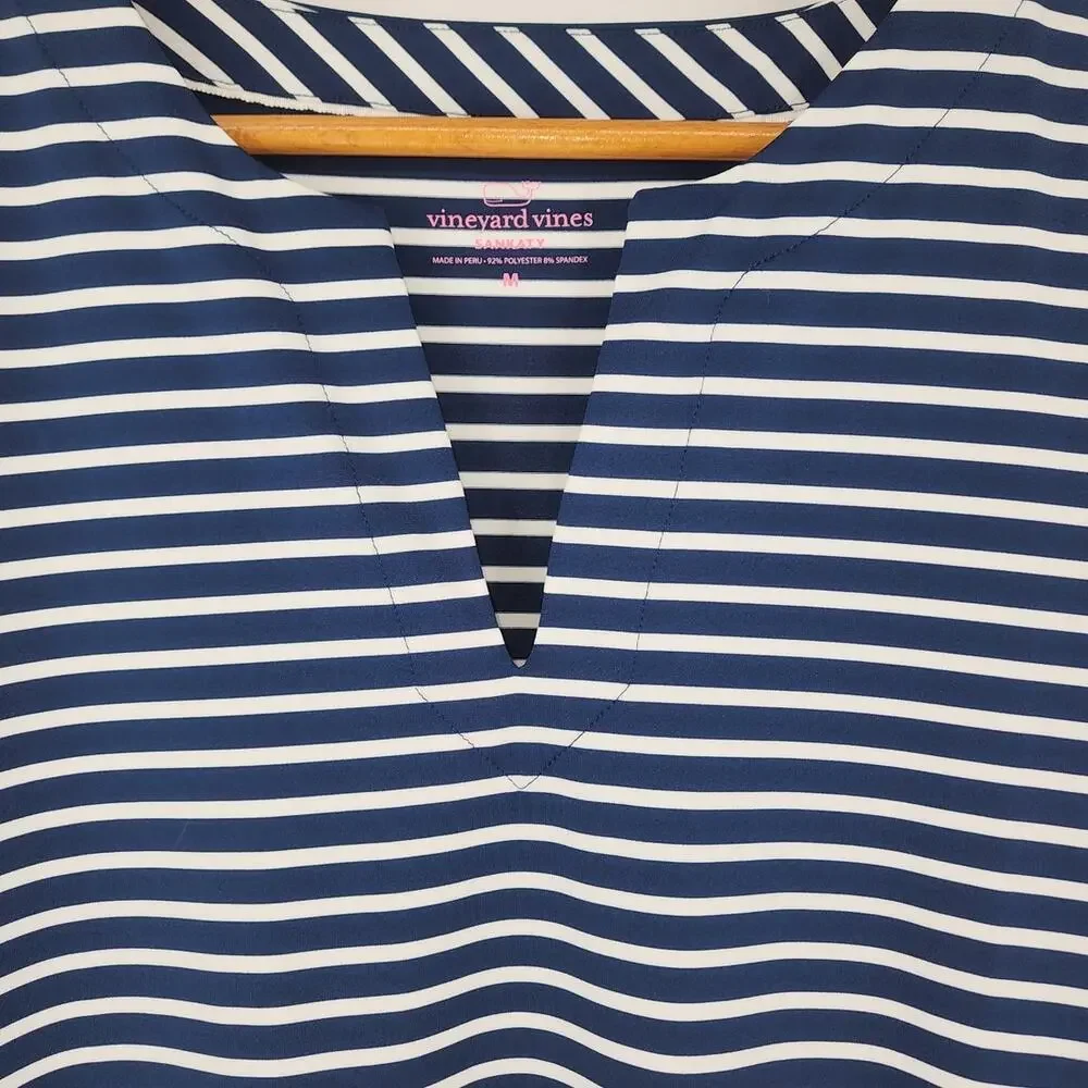 Vineyard Vines Sankaty Striped Dress Navy/White Size Medium